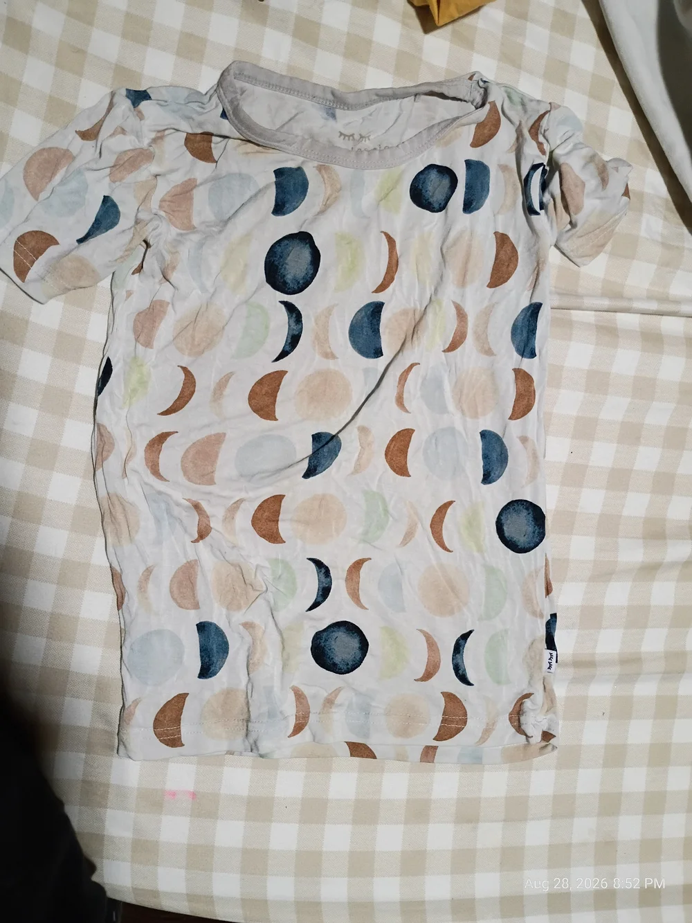 Kids Moon Phase Printed Pajama Bottoms - Cream Multi
